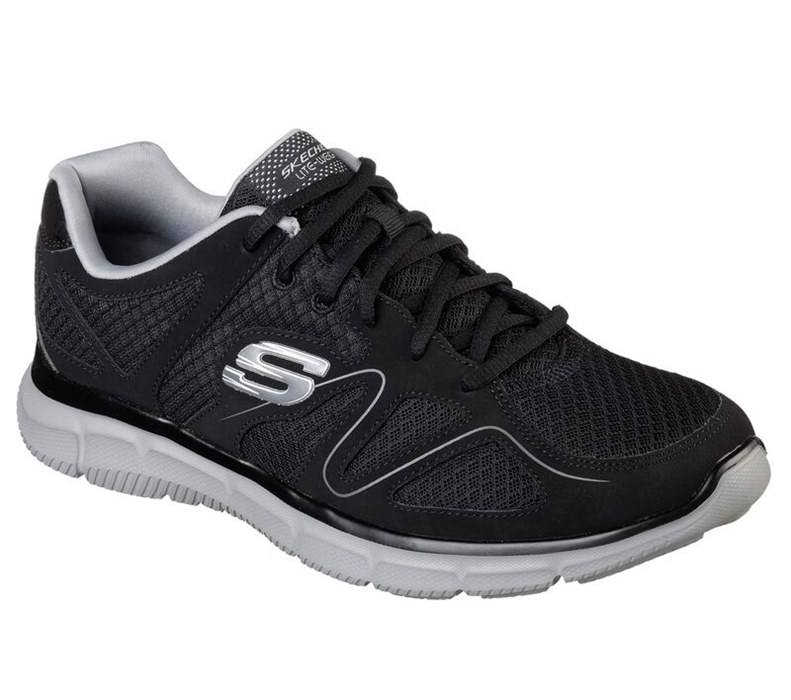 Skechers Herr Svarta/Grå Sneakers - Satisfaction - Flash Point - Sverige (WJBUK-7256)